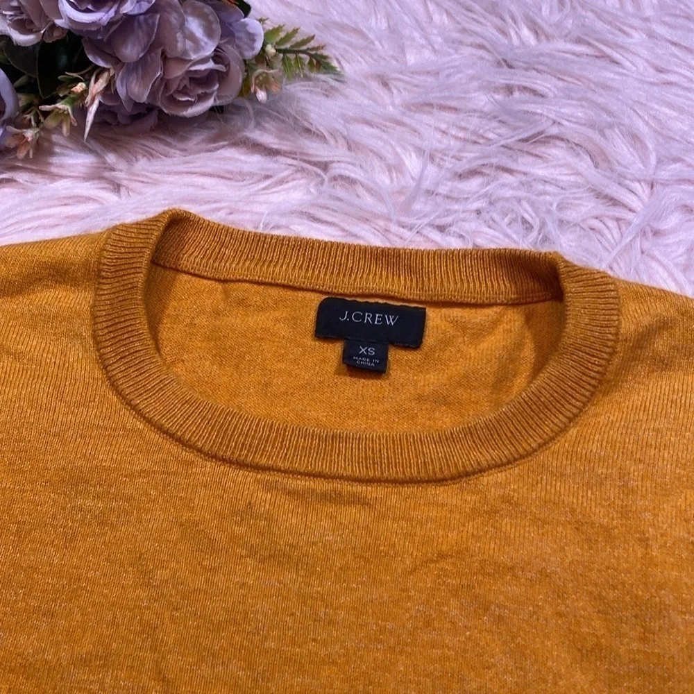 J. Crew Cotton Men's Rustic Yellow Crewneck Sweater